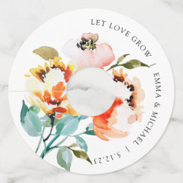 Etiqueta de Cálice de Vinho Floral em Aquarela Vin