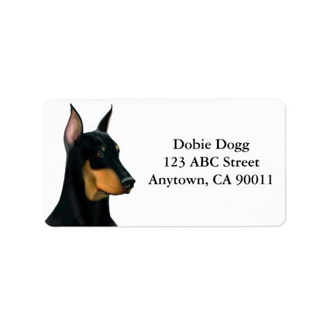 Etiqueta de Cão do Doberman Pinscher Alerta (Frente)