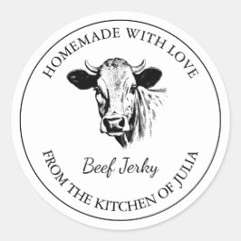 Etiqueta de carne de bovino casada