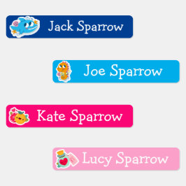 Etiqueta de Cartoon Animal Boy & Girl Sticker