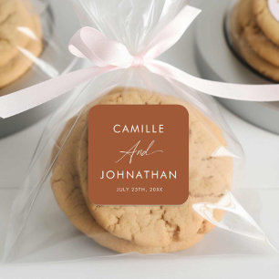 Etiqueta de Casamento Boho Terracotta