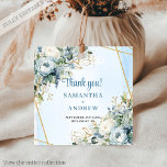 Etiqueta de Casamento Botânica Pó Azul Branco Flor<br><div class="desc">✅ Para encontrar itens correspondentes,  procure por 210W em minhas coleções ✅</div>