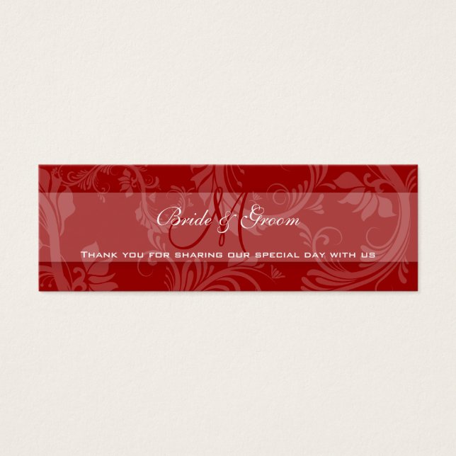 Etiqueta de casamento branco vermelho "obrigado vo (Frente)