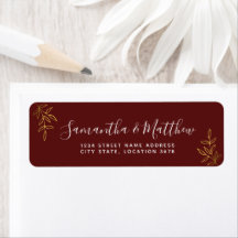 Etiqueta de Casamento de Borgonha do Script Boho C