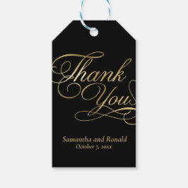 Etiqueta de casamento de Caligrafia Obrigado com F