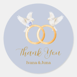 Etiqueta de Casamento de Casal Azul de Boca Simple