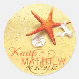 Etiqueta de Casamento de Destino de Praia de Seash