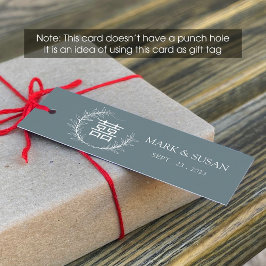 Etiqueta de Casamento de Felicidade Dupla Chinesa