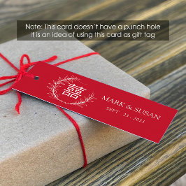 Etiqueta de Casamento de Felicidade Dupla Chinesa 