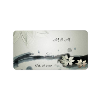 Etiqueta de Casamento de Flores Japonesas
