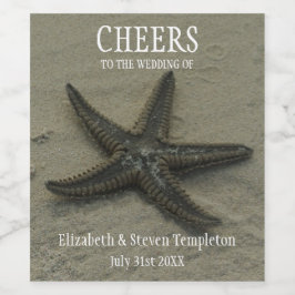 Etiqueta de Casamento de Praia de Starfish Wine