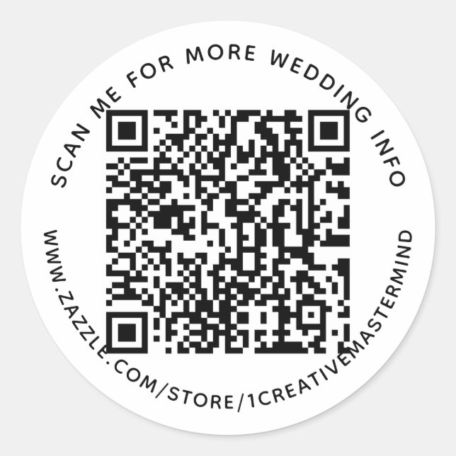 Etiqueta de Casamento de Texto e Código QR Persona (Frente)