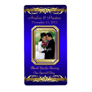 Etiqueta de Casamento de Vinho Dourado da Grande D