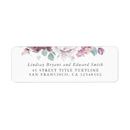 Etiqueta de Casamento Floral Mauve