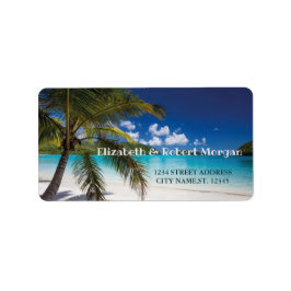 Etiqueta de Casamento Palma de Praia Tropical