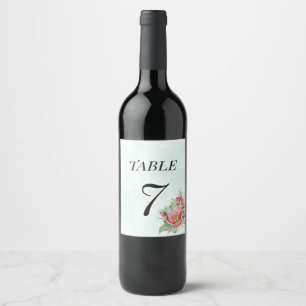 Etiqueta de casamento para o número da mesa de vi