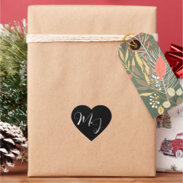 Etiqueta de Casamento Preto com Texto Monograma Br