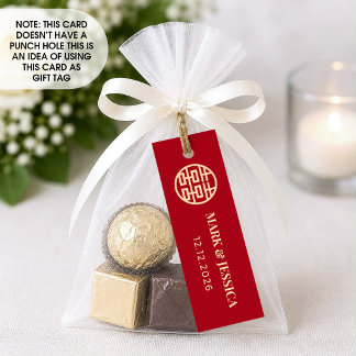 Etiqueta de casamento Red Double Happiness (1x3 po