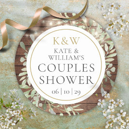 Etiqueta de Casamento Rústico com Monograma de Ver