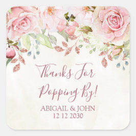 Etiqueta de casamento Vintage Floral Obrigado por 