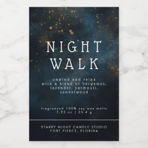 Etiqueta de cera de velas azul derretida 3x2" Estr