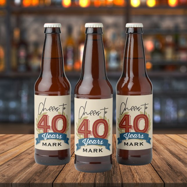 Etiqueta de cerveja aniversário de 40 anos (Criador carregado)