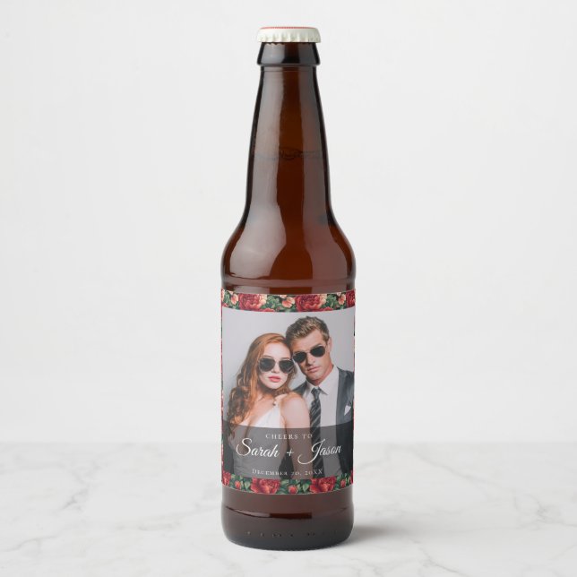 Etiqueta de Cerveja de Flor de Rosa Radiante para  (Frente)