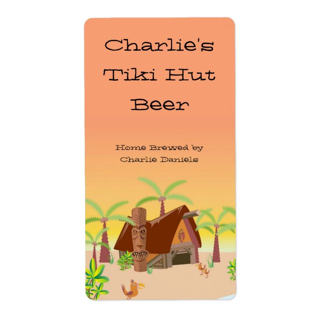 Etiqueta de Cerveja de Hut Tiki (Frente)