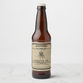 Etiqueta de Cerveja de Óleo de Cobweb de Halloween
