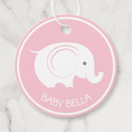 Etiqueta de Chá de Bebê com Elefante para Menina