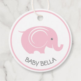 Etiqueta de Chá de Bebê com Elefante para Menina