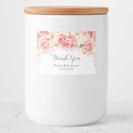 Etiqueta de Chá de fraldas das Flores de Aquarela 