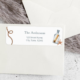 Etiqueta de Chá de fraldas Náutico de Aquarela