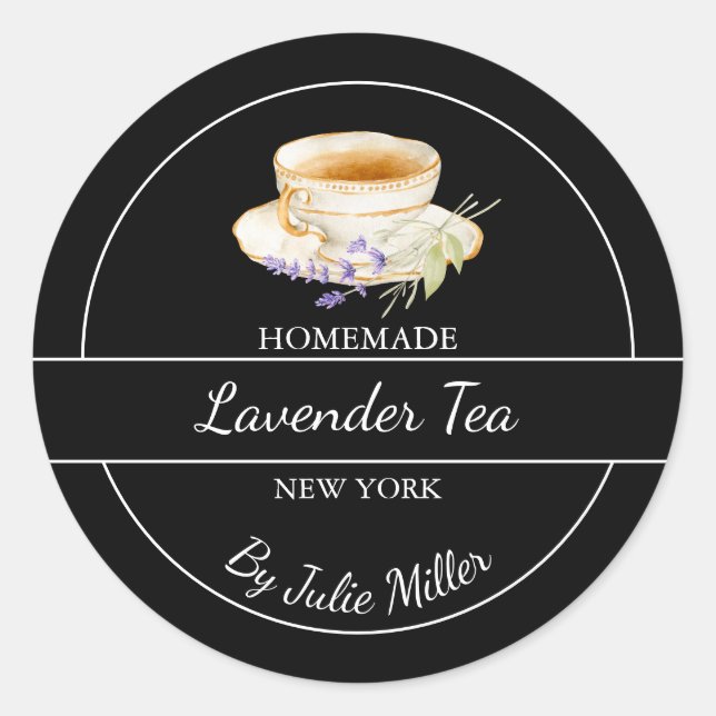 Etiqueta de Chá de Lavanda Homemade Simples (Frente)