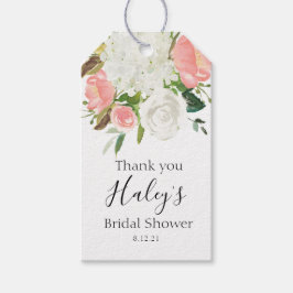 Etiqueta de Chá de panela floral cor-de-rosa