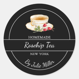 Etiqueta de Chá Simples de Rosehip