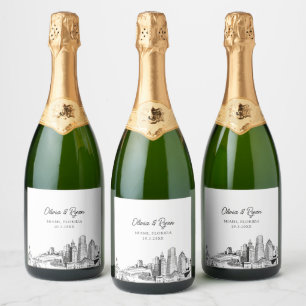 Etiqueta de Champanhe Personalizada de Casamento d