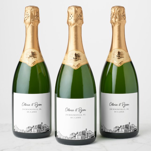 Etiqueta de Champanhe Personalizada do Casamento d (Garrafas)