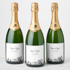 Etiqueta de Champanhe Personalizada para Casamento
