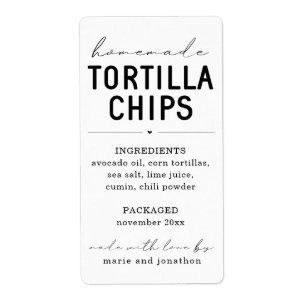 Etiqueta de chipset Tortilla para uso doméstico pe