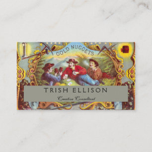 Etiqueta de Cigarro Antiquado com Nuvens Douradas