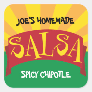 Etiqueta de colocação em latas da salsa caseiro