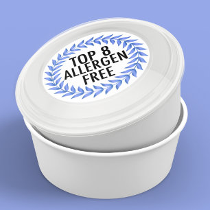 Etiqueta de Comida Alergen Free 8 Superior