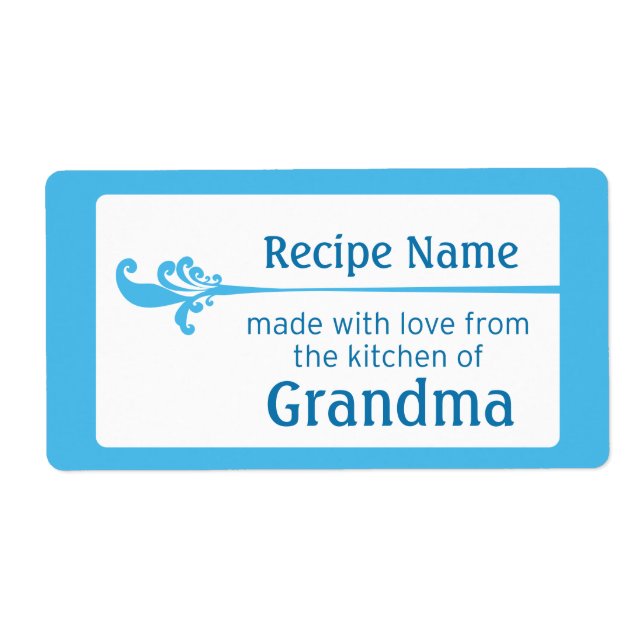 Etiqueta de Comida azul (Frente)