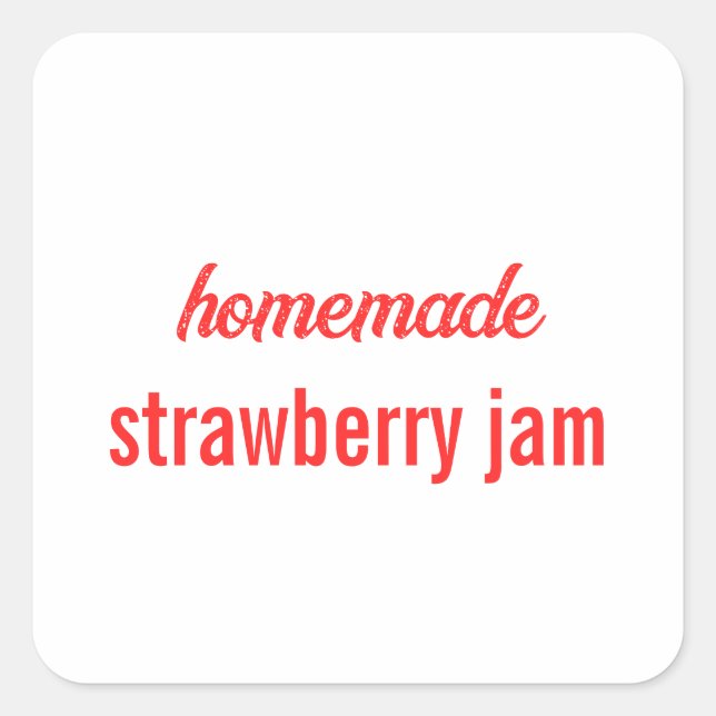 Etiqueta de comida Canning Jar Strawberry Jam Sauc (Frente)