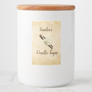 Etiqueta de Comida de Açúcar Vanilla Personalizáve