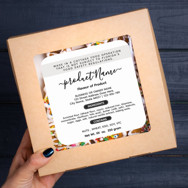 Etiqueta de comida de algodão da Flórida na moda (Criador carregado)