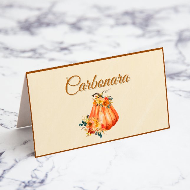 Etiqueta de Comida de Aniversário do Abóbora (Pumpkin Patch Birthday Food Label)