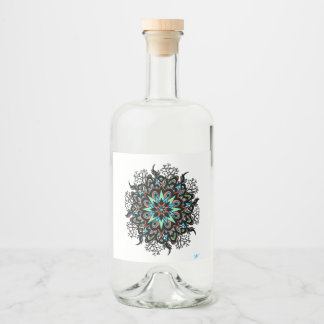 Etiqueta de comida de bebidas mandala