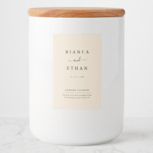 Etiqueta de Comida de Beige Elegante Simples e Neg